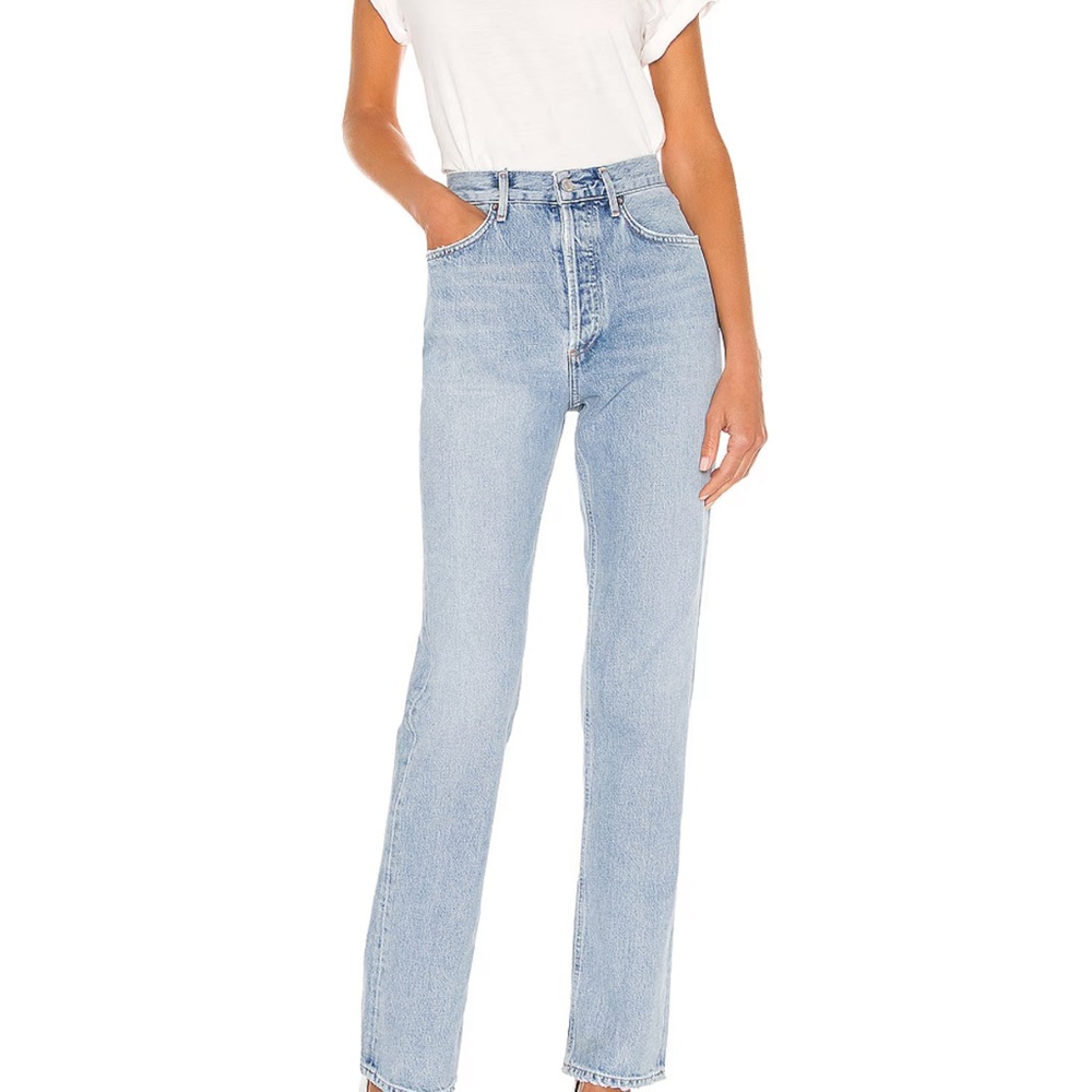 Designer Agolde High-Rise Straight Leg Jeans